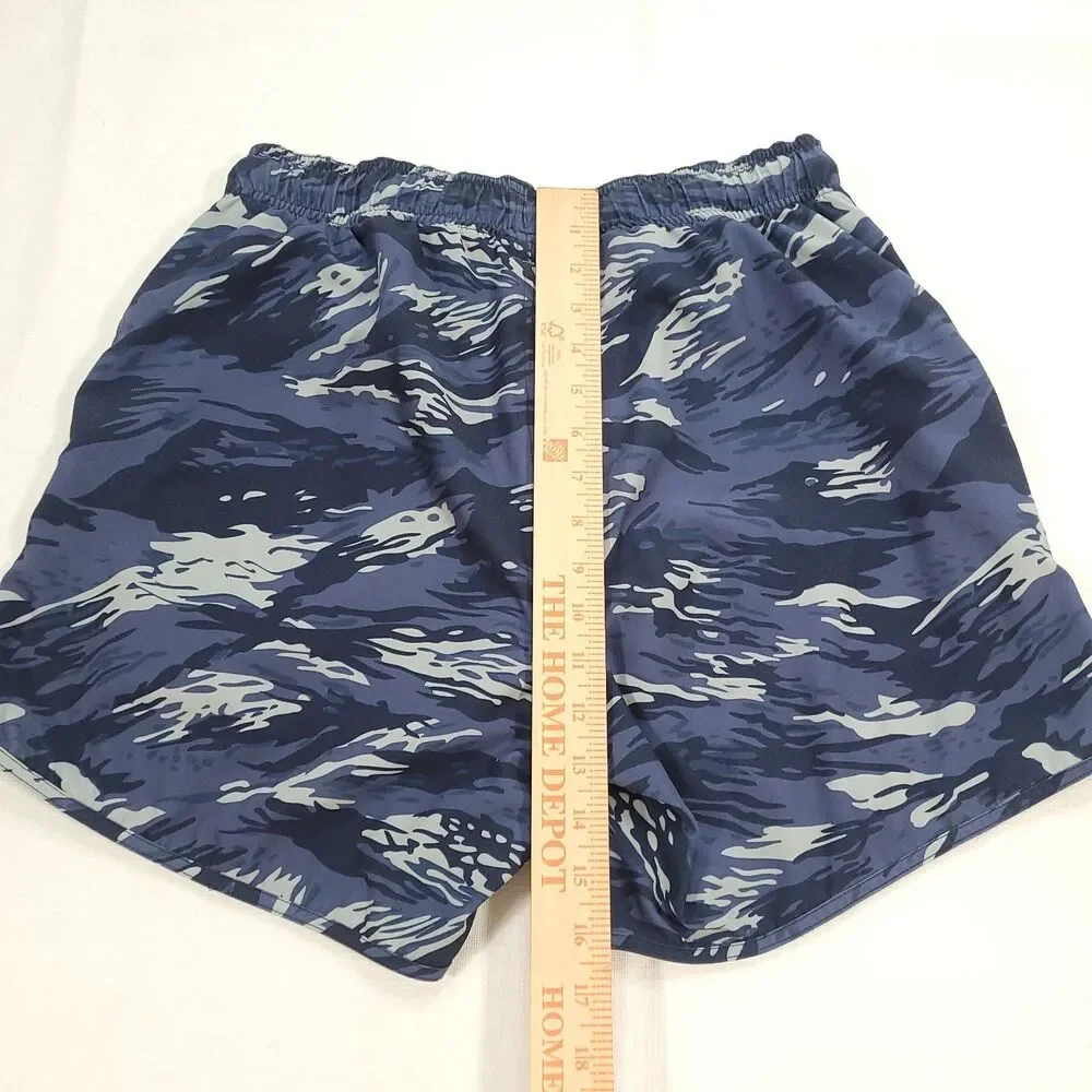 tiger striped camoflauge NFQ athletic lined shorts M blue stripe